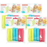 Forte Plastics Plasticforte 24x afsluitclips / vershoudclips - 6 cm - keuken/voedsel zakjes afsluiten - Vershoudknijpers