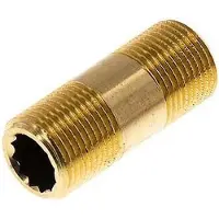 Tameson G 1'' Messing Dubbele Pijpnippel 16 Bar DIN 2982 - 200mm