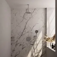 Brauer Edition Inbouw Regendoucheset 3-weg Rond - 20cm Hoofddouche - Plafondarm - 3 Standen Handdouche - Wandhouder - Chroom - Messing - Kranen, - Kranen, Douchekranen, Douchesets, Inbouw douchesets