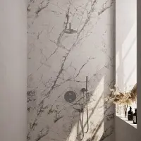 Brauer Edition Inbouw Regendoucheset 3-weg Rond - 20cm Hoofddouche - Gebogen Wandarm - Staafhanddouche - Wandhouder - Geborsteld RVS PVD - Messing - Kranen, Douchekranen, Douchesets, Inbouw