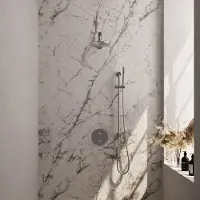 Brauer Edition Inbouw Regendoucheset 3-weg Rond - 20cm Hoofddouche - Rechte Wandarm - Staafhanddouche - Glijstang - Geborsteld RVS PVD - Messing - Kranen, Douchekranen, Douchesets, Inbouw douchesets