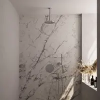 Brauer Edition Inbouw Regendoucheset 3-weg Rond - 20cm Hoofddouche - Plafondarm - Staafhanddouche - Wandhouder - Chroom - Messing - Kranen, - Kranen, Douchekranen, Douchesets, Inbouw douchesets