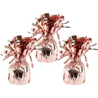 Haza Ballon gewichtjes - 3x - rose goud - 170 gram - gewichtjes voor helium ballontrosjes