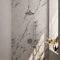 Brauer Edition Inbouw Regendoucheset 3-weg Rond - 30cm Hoofddouche - Rechte Wandarm - Staafhanddouche - Glijstang - Geborsteld RVS PVD - Messing - Kranen, Douchekranen, Douchesets, Inbouw douchesets
