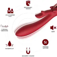 Armony - ELK VIBRATOR KONIJN ROOD GEBOGEN | VIBRATOR | VIBRATOR VOOR VROUW | SEX TOYS VOOR VROUW | SEKSSPEELTJES VOOR VROUW | PREMIUM VIBRATOR