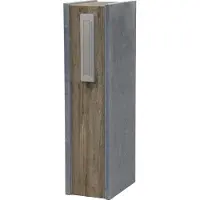 DE WITTE Smalle Belgische blauwsteen brievenbus houtlook voorkant met verticale gleuf met klep