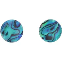 Behave - Oorbellen – Oorsteker - Blauw Groene Schelp - Rond - Diameter 1.8 cm