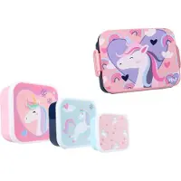 Prêt Lunchset - Broodtrommel en 3-in-1 snackdoosjes - Eenhoorn