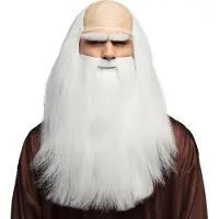 Boland - Pruik Wise man Wit - Steil - Lang - Mannen - Tovenaar - Tovenaar