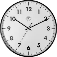 NXt NeXtime NX-7317-V2 Wandklok STIL UURWERK 40cm Kunststof Zwart, Witte Wijzerplaat