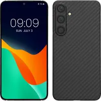 Kalibri hoesje geschikt voor Samsung Galaxy S24 - aramidehoes voor smartphone - mat zwart