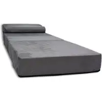 Viking Choice - Logeermatras met kussen - opvouwbaar - 70x200x15 cm - grijs
