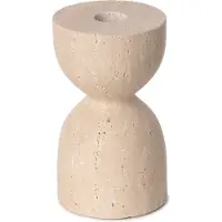 Mooisa - Design kaarshouder - Travertine Ø8x14cm - rond marmer dienblad - vierkant marmer dienblad - decoratie schaal - tapasplank - serveerplank