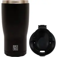 Planetary Design - Serie Brutrek Adventure - Thermosbeker - Drinkfles - Travel Mug - to go - Mok - Koffie - Warm & Koud - Lekvrij - Matte zwart - 473ml