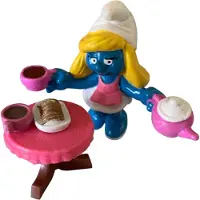 Schleich Smurfin figuurtje met salontafel - en de smurfen