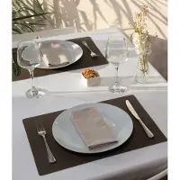 Sofia 4x Placemat Moka - 30x43cm - onderlegger - tafeldecoratie - tafel dekken - Linen look