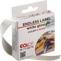 Colop e-mark doorlopende label glossy wit 14 mm x 8 m