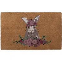 Clayre & Eef Deurmat 75x45 cm Bruin Kokosvezel PVC Konijn Kokosmat Bruin Kokosmat