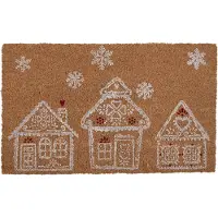 Clayre & Eef Deurmat 75x45 cm Bruin Kokosvezel PVC Huizen Kokosmat Bruin Kokosmat