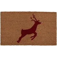Clayre & Eef Deurmat 75x45 cm Bruin Kokosvezel PVC Hert Kokosmat Bruin Kokosmat