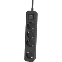 Philips tafelcontacdoos 4 voudig met schakelaar zwart