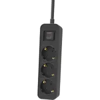Philips tafelcontacdoos 3 voudig met schakelaar zwart