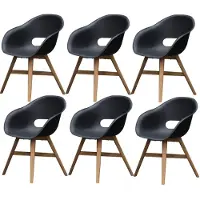 AVH-Collectie set van 6 Karlstad dining kuipstoel kunststof zwart
