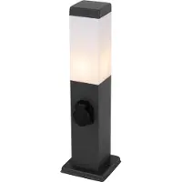 QAZQA Buitenlamp donkergrijs 45 cm met stopcontact IP44 - Malios