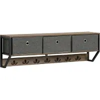 Mara Wandkapstok - Kapstok - Muurkapstok - 3 Manden - 7 Haken - 100 x 20 x 30 cm