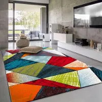 Paco Home Vloerkleed Woonkamer Laagpolig Modern Patroon Geometrisch 3D 160x230 cm