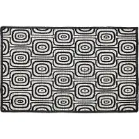 Dutchdeluxes - Handgemaakt - Geweven katoen - Placemat - set van 4 - Black & White - Monkey Eyes - Zwart/wit