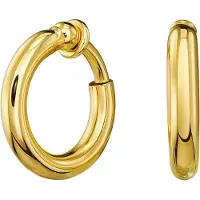 Traveller Clip Oorbellen - Oorclips Dames - Ring - Goudkleurig - 18 mm - Verguld 22 kt - 157599