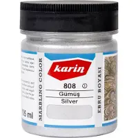 Karin Ebru / Papiermarmer Verf - Metallic Zilver - 105 ml