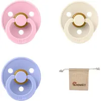 BIBS fopspeen - maat 2 6-18 maanden - 3 stuks – Ivory – Baby Pink – Hush + Monkiezz speenzakje