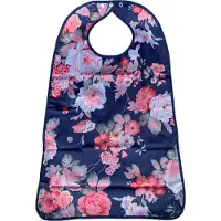 Multimotion Secobed Wasbare slab - Met opvangbak - Blauw met roze bloemen - 50 x 75 cm