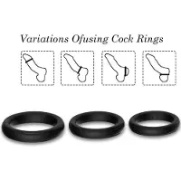 Armony - TRIPLE SILICONE COCKRING BLACK | COCKRING SET | PENIS RING SET | SEKSSPEELTJES VOOR MANNEN | SEX TOYS VOOR MANNEN | SEX TOYS SET