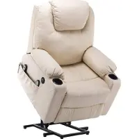 Mara Monkey's Elektrische Massagestoel - Massagestoel - Kunstleer - Relax stoel - Chill stoel - Creme - Tv stoel - Sta Op Functie - Warmtefunctie - Lig en trilfunctie - 85 x 94 x 100 cm