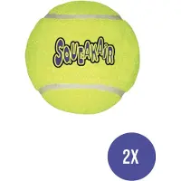 Kong squeakair tennisbal geel met piep Xl 10x10x10 cm 2 st - Speelgoed Honden