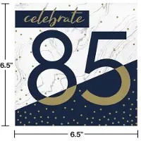 Haza Servetten 85 jaar navy gold 33cm 16st