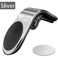 VUBIO - Telefoonhouder Auto - Zilver - Magnetisch - Metaal & Stevig - Ventilatorrooster - GSM Mobiel Houder - Autohouder - Universeel