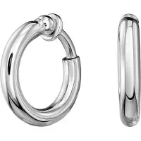 Traveller Clip Oorbellen - Oorclips Dames - Ring - Zilverkleurig - 18 mm - Geplatineerd - 157600