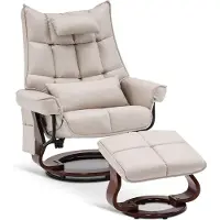 OEM Luxe Relaxstoel - Draaibaar - Ligfunctie - Televisiestoel - Fauteuil - Met Kruk - Creme Beige - 140 x 92 x 111 cm