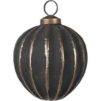 Clayre & Eef Kerstbal Overig Ø 8x8 cm Grijs Goudkleurig Glas Kerstballen