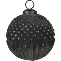 Clayre & Eef Kerstbal Overig Ø 10x10 cm Zwart Grijs Glas Kerstballen