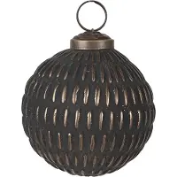 Clayre & Eef Kerstbal Overig Ø 8x8 cm Grijs Goudkleurig Glas Kerstballen