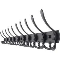 TOJ 30 Haaks Wandkapstok – 96cm - Muur / Wand Kapstok - Hangende Design Muurkapstok - Handdoekrek - RVS - Mat Zwart