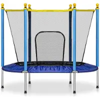 Viking Choice Viking Sports - Trampoline met net - Ø 140 cm - tot 45 kg - blauw geel