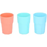 Cuisine Elegance 3x drinkbekers - Kunststof - 380 ml - 12 x 8 cm - 3 kleuren - Drinkbekers