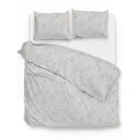 Zohome Zo Home Dekbedovertrek Katoen Satijn Fiori di - ash grey 260x200/220cm