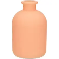 Merkloos Jodeco Bloemenvaas Avignon - Fles model - glas - mat zalm roze - H17 x D11 cm - Vazen